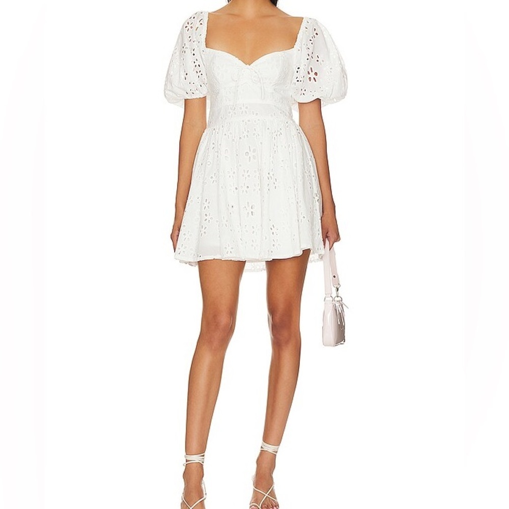 Elegant White Eyelet Dress